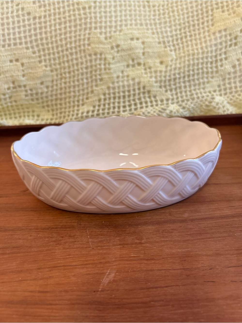 Vintage Lenox Porcelain Serving Bowl with Gold Trim